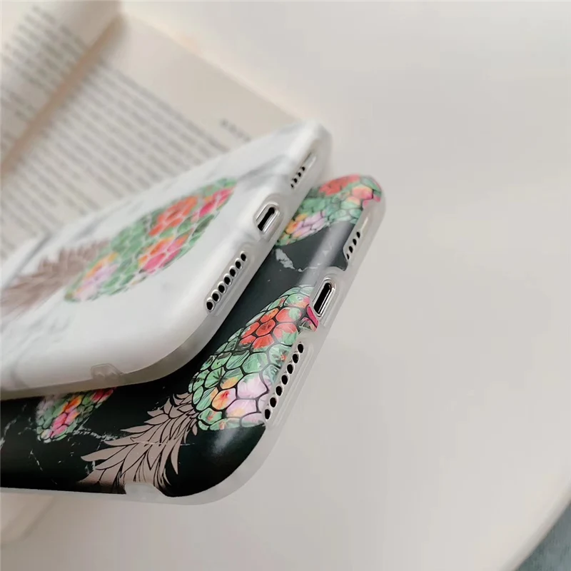 Lovebay Phone Case For iPhone 11 6 6s 7 8 Plus 11Pro X XR XS Max Cartoon Pineapple Marble Soft IMD Cover |