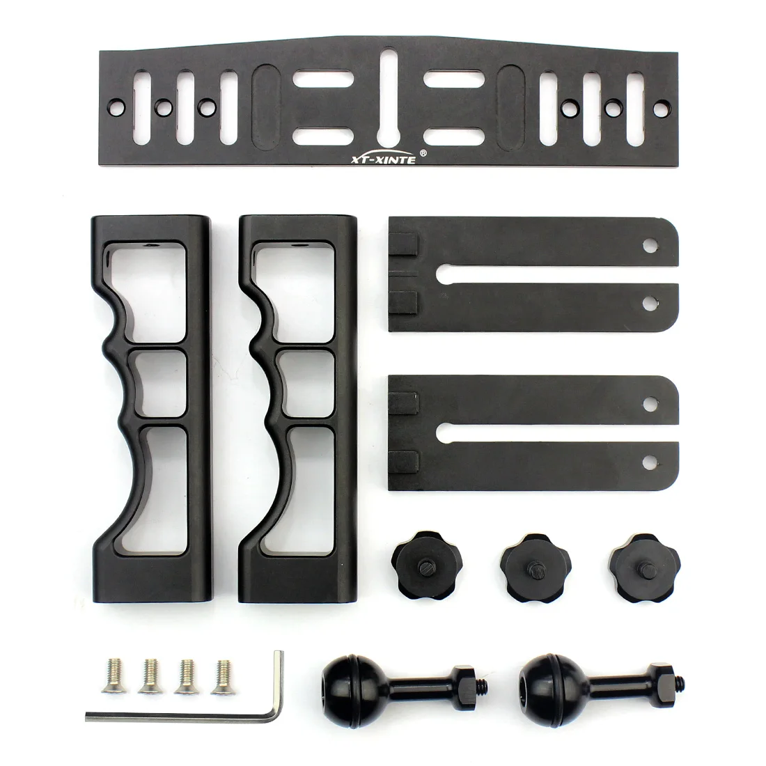 

Hot Deal CNC Aluminum Alloy Handle Grip Stabilizer Rig Handheld Underwater Scuba Diving Tray Mount for Gopro DSLR Camera