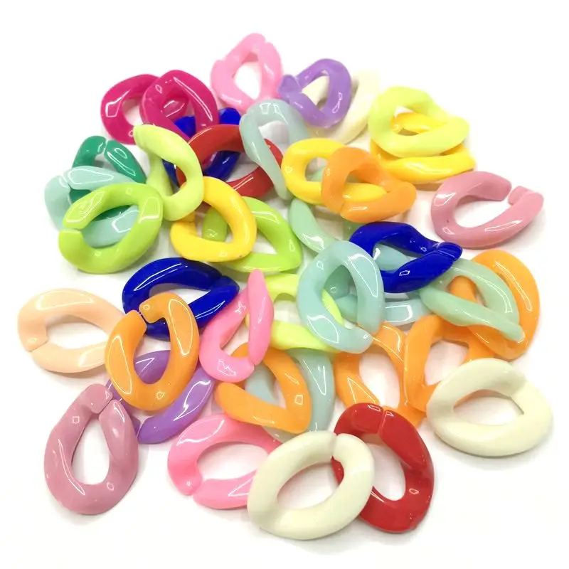 

60pcs Acrylic Chain Links DIY Charm Accessories for Jewelry Making 17*23mm