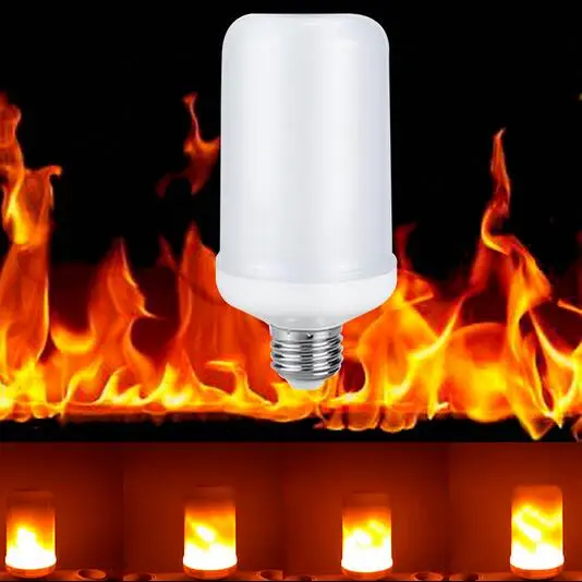 

AC85-265V Decor Light 2835 SMD LED Lamp Bulb E27 E26 E14 Flame Fire Flickering Effect Chandelier Corn Light Lamps