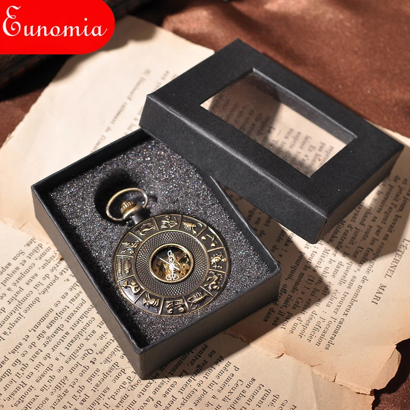 Мужские карманные часы в стиле стимпанк с созвездиями древнего Бога