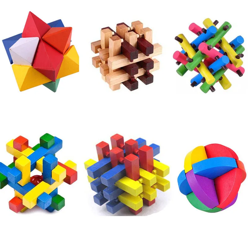 1 шт. детский Экологичный Деревянный пазл головоломка из бамбука|unlock games|iq brain