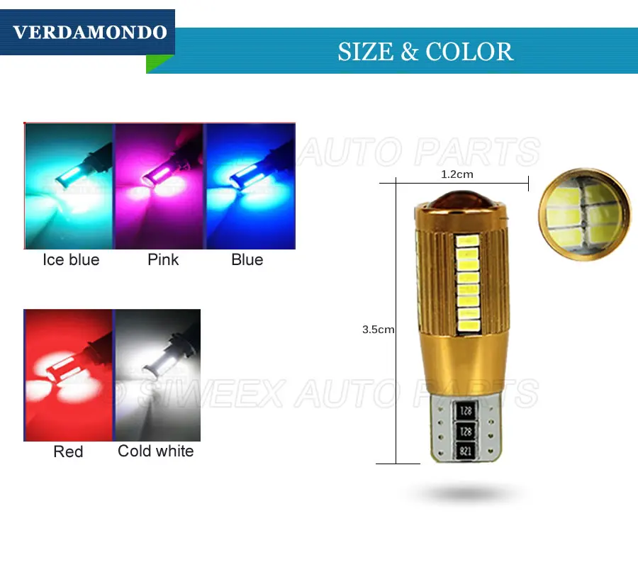 Светодиодная автомобисветильник лампа T10 W5W 38 SMD 3014 F для номерного знака