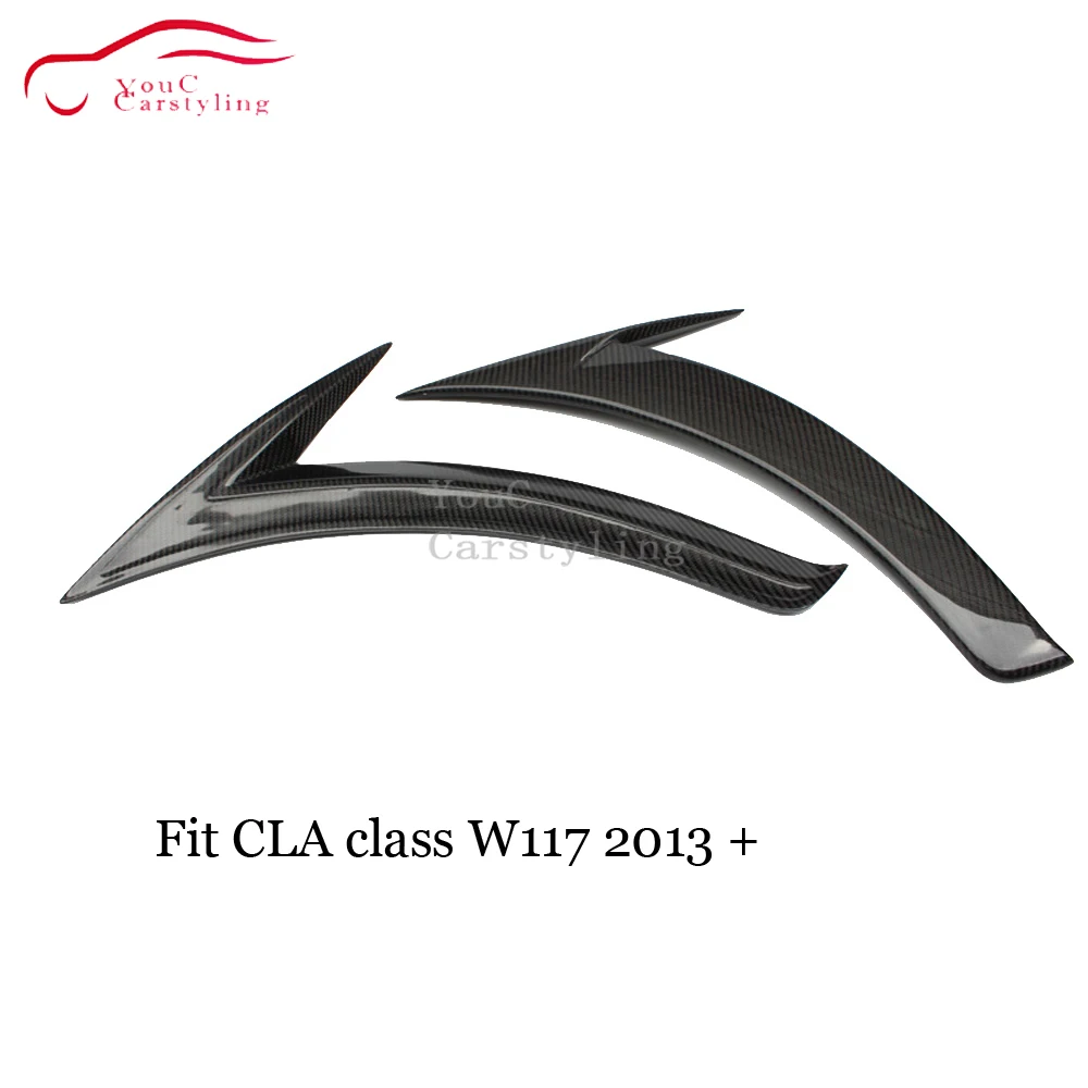 W117 углеродное волокно автомобильный Стайлинг бампер сплиттер для Mercedes CLA C117 2014-2019