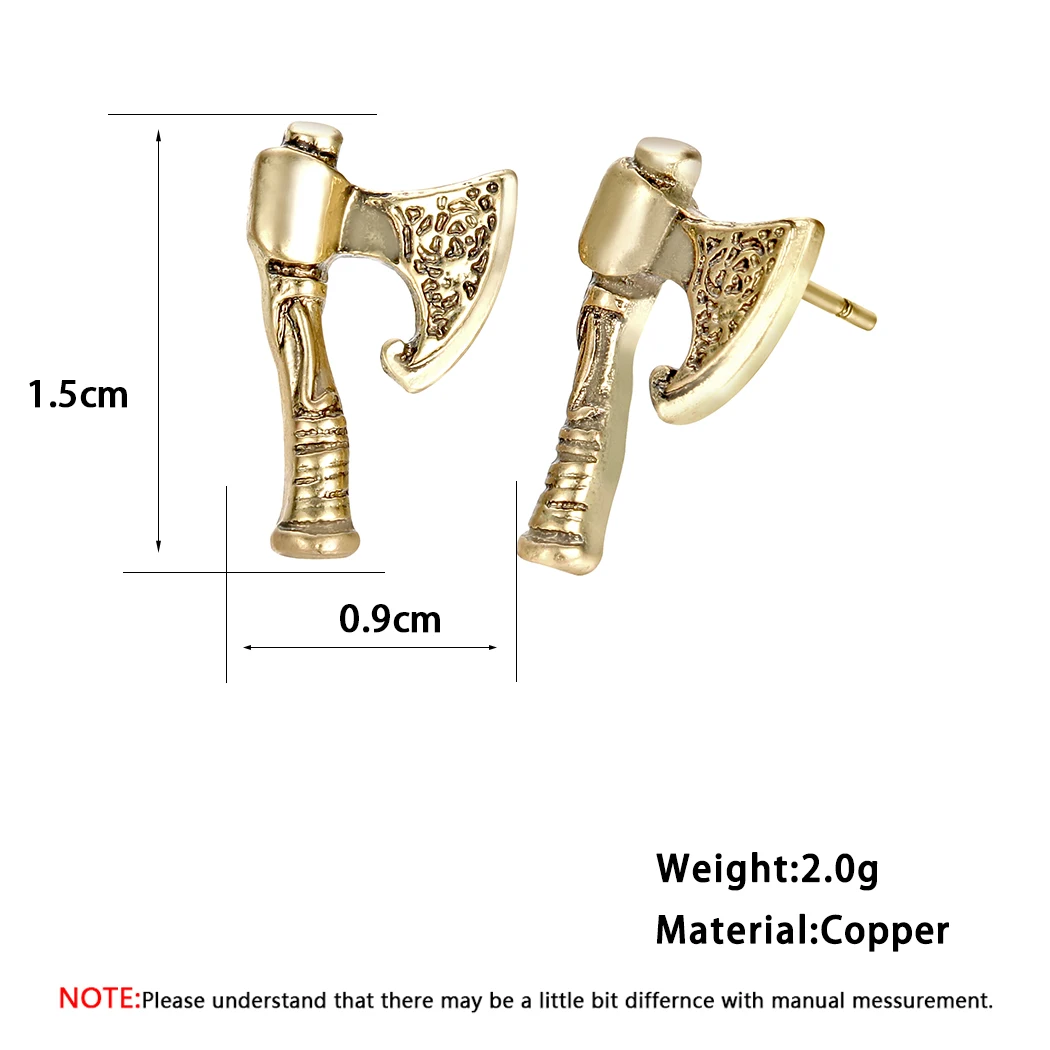 Женские серьги гвоздики с топором Kinitial амулет Викинга в стиле хип хоп