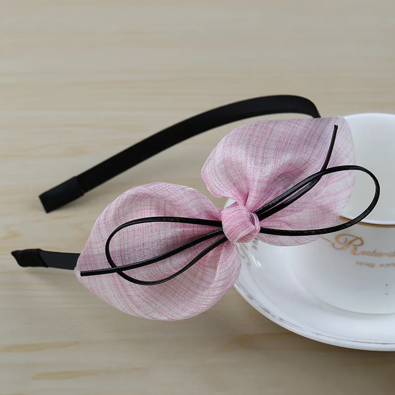 Повязка для волос с бантом женская сетчатый обруч модный аксессуар на голову