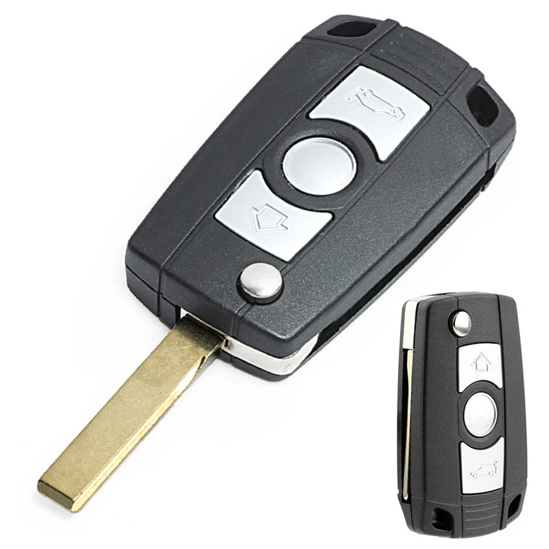 

KEYECU 10x for BMW 3 5 6 7 Series X3 X5 Z3 Z4 Folding Modified Remote Car Key Shell Case Fob 3 Button HU58 Blade FCC:LX8 FZV