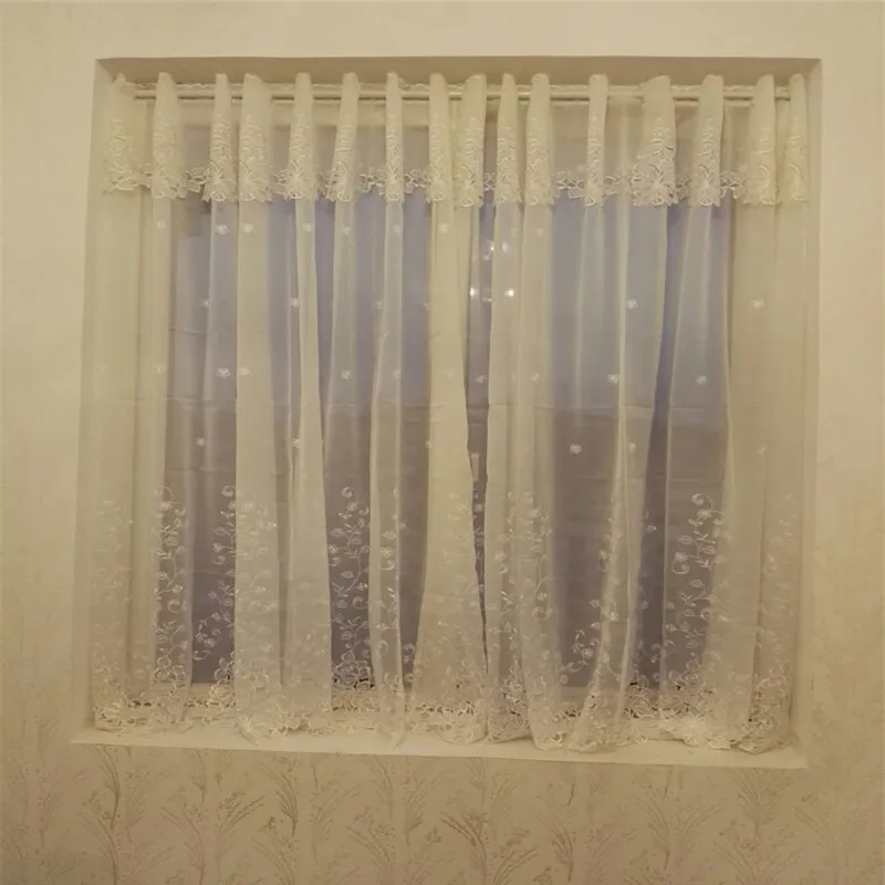 Бесплатная доставка романтическая цветная белые шторы половина Шторы вуаль Кофе