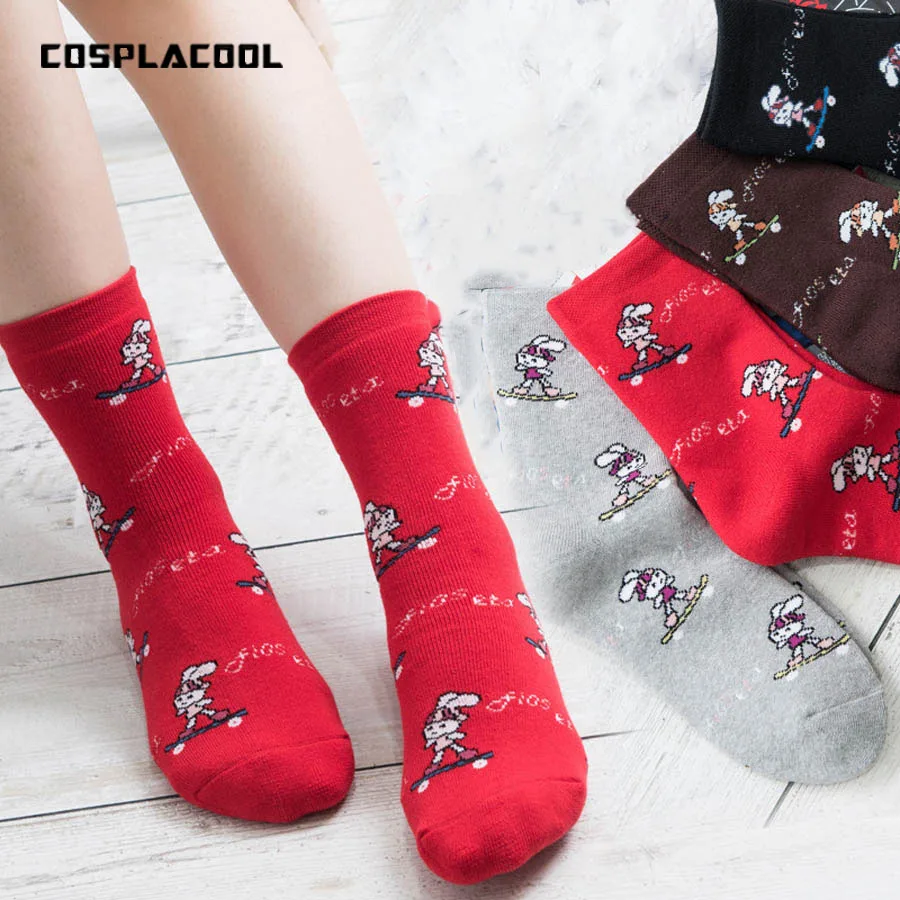 

[COSPLACOOL]New cute cartoon rabbit Christmas terry socks cotton thick warm women socks autumn winter chaussette femme