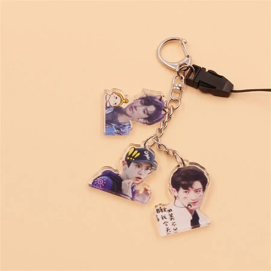 Kpop EXO милый акриловый брелок Подвеска-сумка для телефона Lay Baekhyun Chanyeol брелок держатель для ключей модный шарм - Цвет: Chanyeol 2
