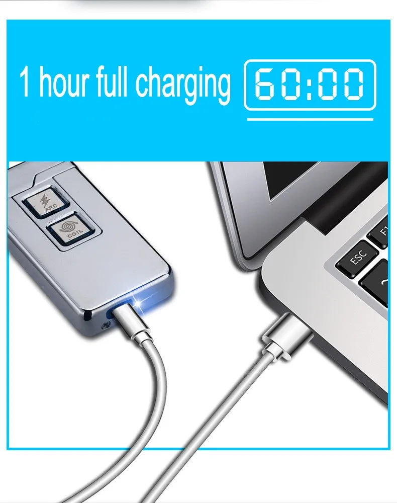2 в 1 Катушка Arc Зажигалка Умная Электронная USB Зажигалка двойного назначения сенсорная Индукционная зажигание металлическая зажигалка mecheros