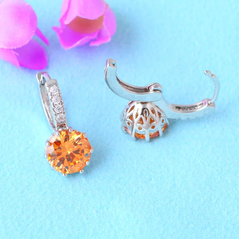 Женские серебряные украшения фантастические Morganote шампанское серьги-кольца с