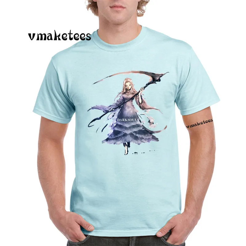 Dark Souls T-shirt geek Short sleeve O-Neck Knight Oscar's Old Plus 7 Estus Flask Tshirt GMT364 | Мужская одежда