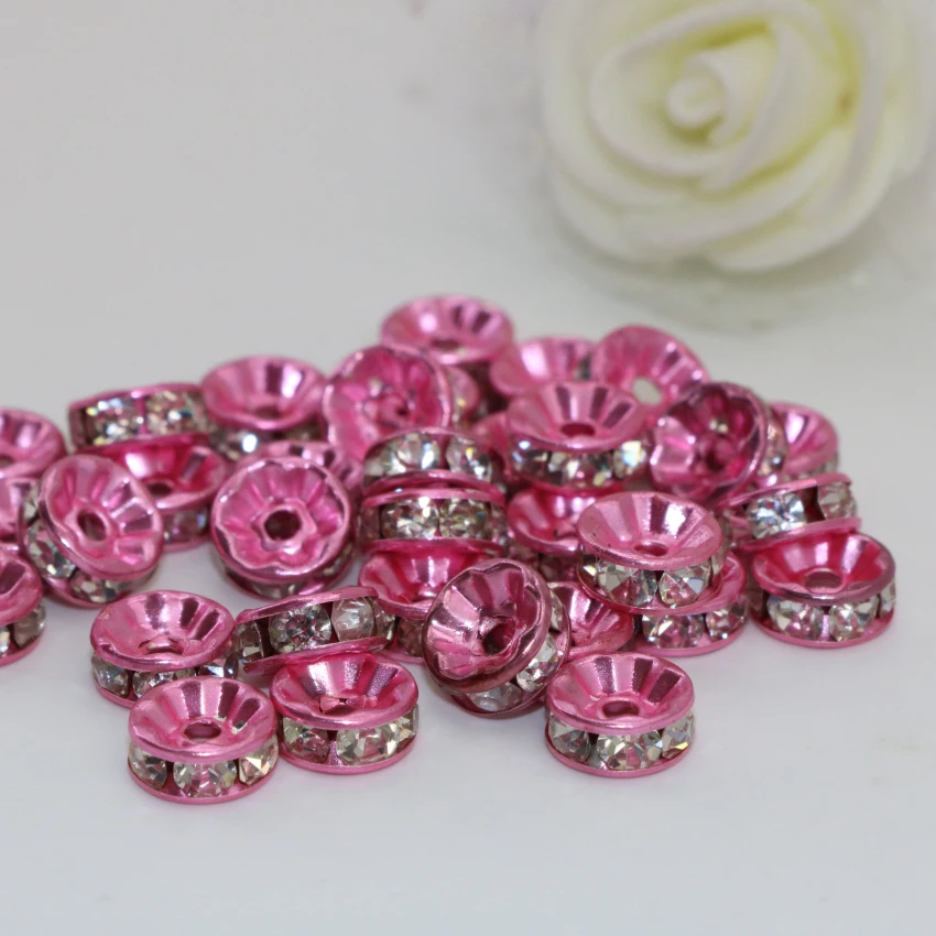 Розовые разделители аксессуары бисер высокого качества из горного хрусталя abacus