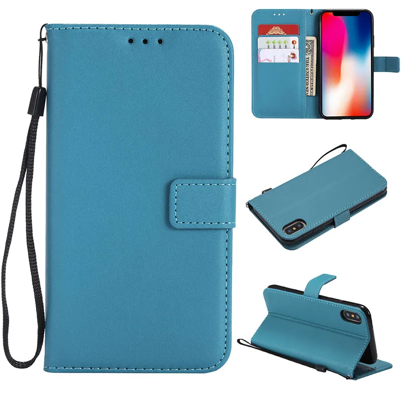 Sky Blue Однотонный Чехол-книжка из искусственной кожи для Moto G6 G5 G5S G4 Plus G2 X Play X3 LUX X4 Z Force E4 C, чехол для телефона B300 - Цвет: Sky Blue