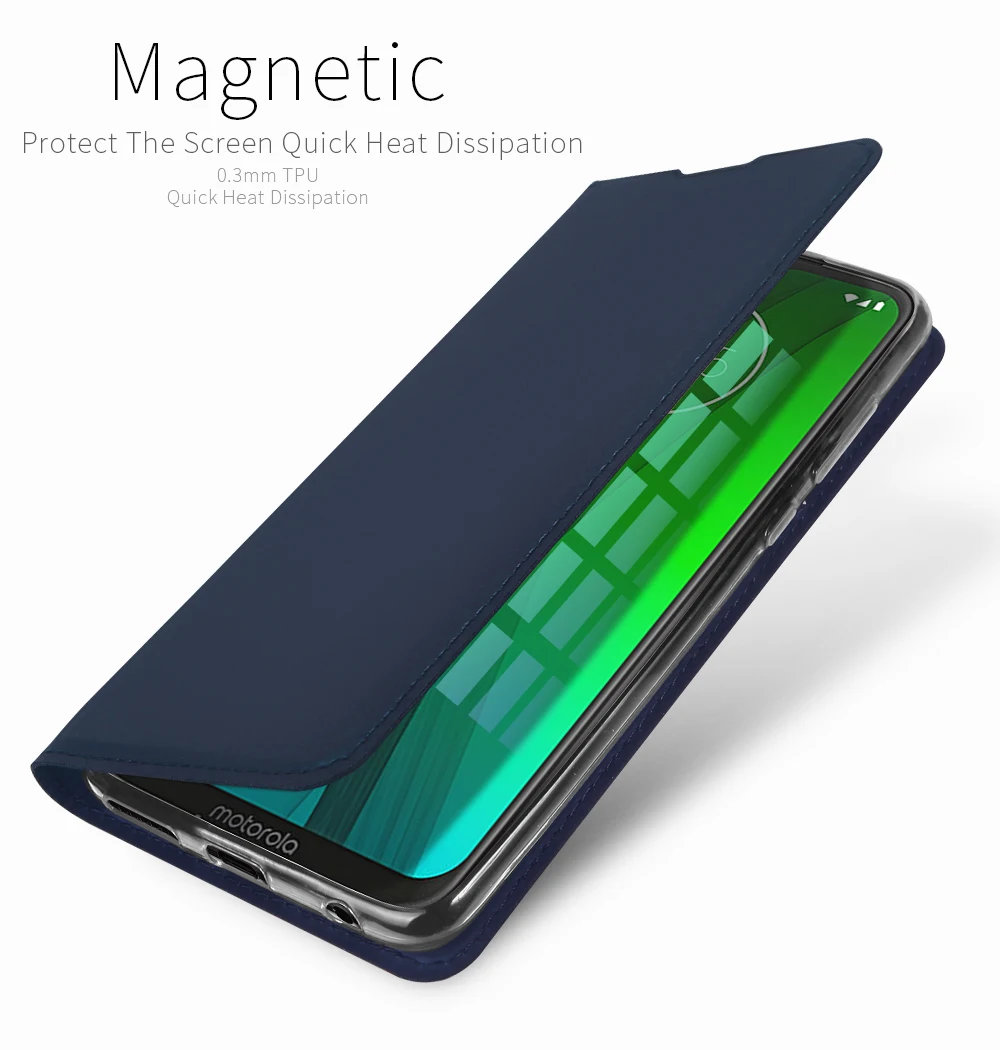 DUX DUCIS Чехол бумажник из искусственной кожи для Moto G7 роскошный чехол книжка с