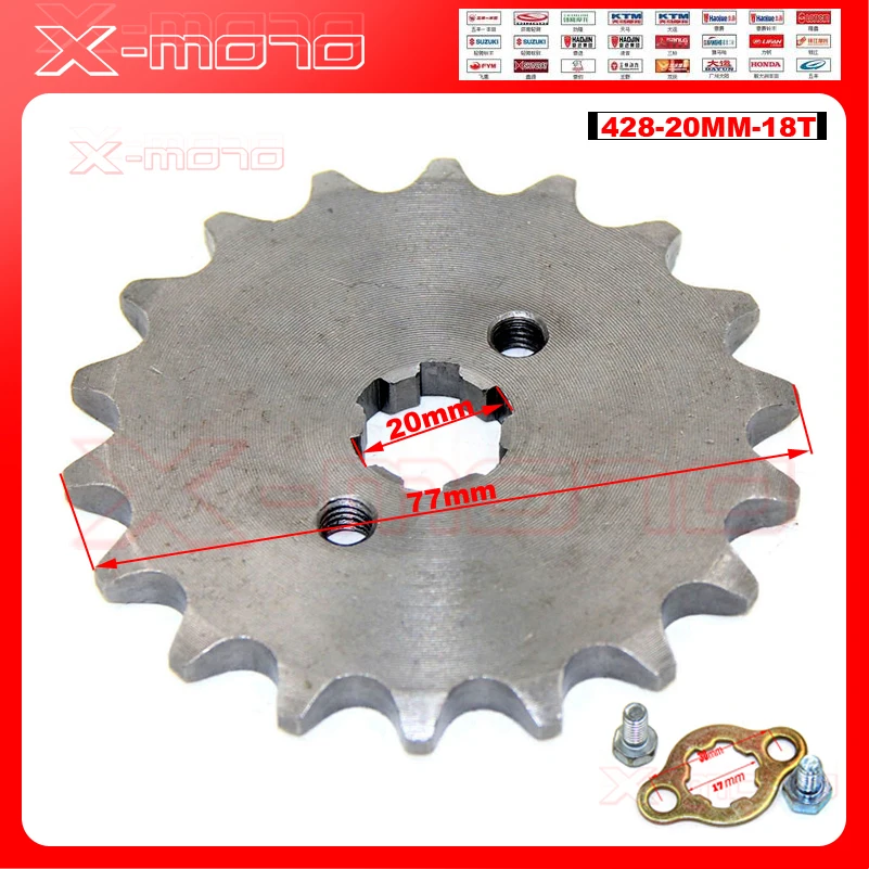 428 18T зуб 20 мм ID передний двигатель Звездочка для Stomp YCF Upower Dirt Pit Bike ATV Quad Go Kart мопед