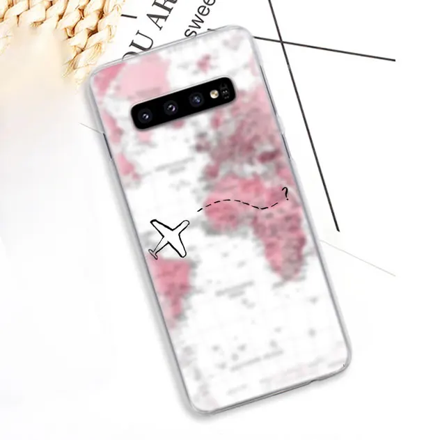 10 Карта мира план путешествий Чехол для телефона samsung Galaxy S10e S10 Plus S8 S9 Plus S7 Edge Note 10 Plus A40 A50 A70 M20 чехол - Цвет: 10