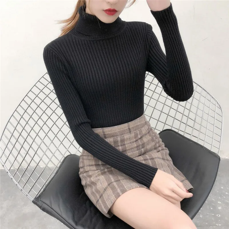 AIUJXK 2019 Autumn Women Turtleneck Knitted Sweaters And Pullovers Winter Fashion Slim Korean Jumper Top Female Pull Clothing |