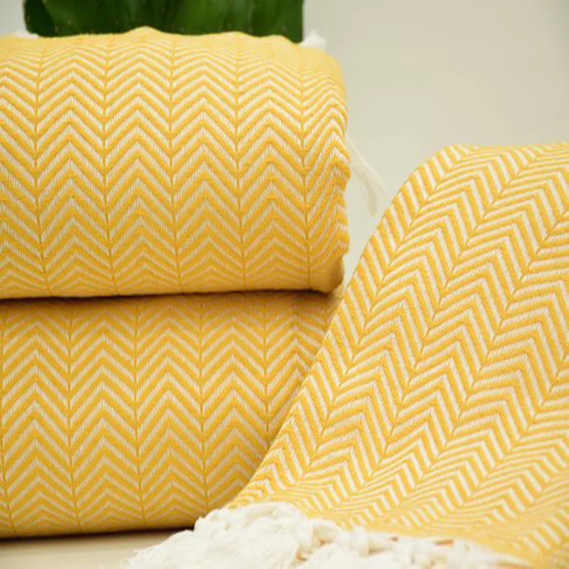 Enipate 100% хлопок ручной трикотажный на диван кровать пледы крышка с кисточкой