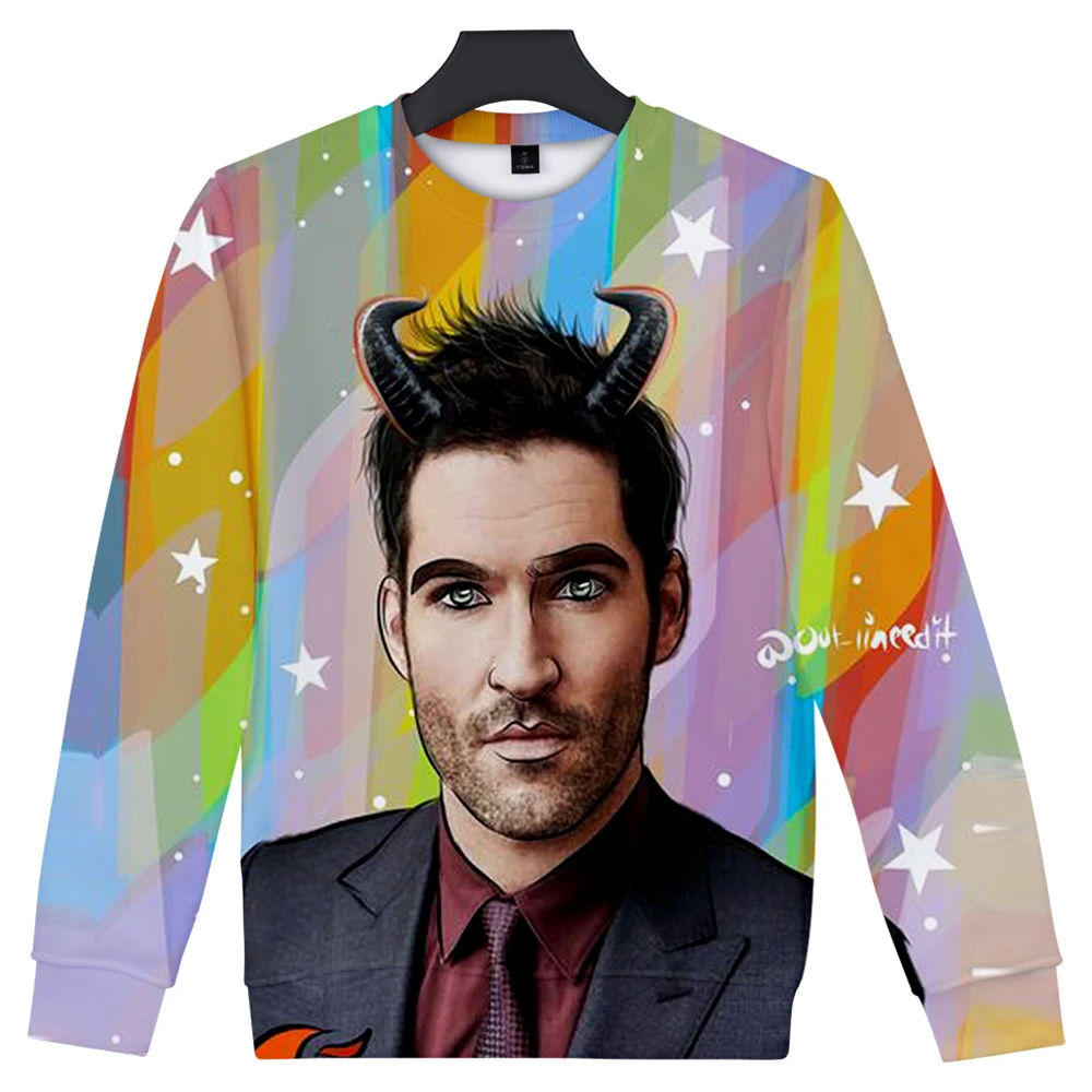 Горячая Lucifer Толстовка Lucifer Morningstar толстовки хороший открытый пуловер Толстовка Осень мужские длинные толстовки