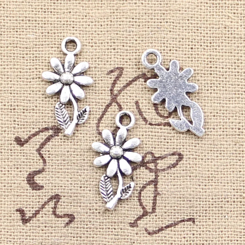 

30pcs Charms Flower 19x10mm Antique Pendant fit,Vintage Tibetan Silver color,DIY Handmade Jewelry