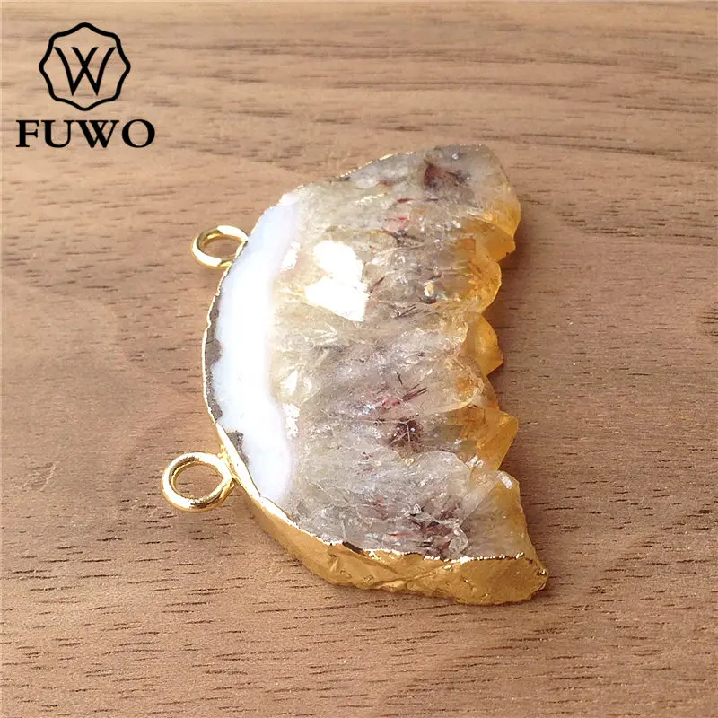 Подвеска FUWO из натурального желтого хрусталя высококачественный кварцевый