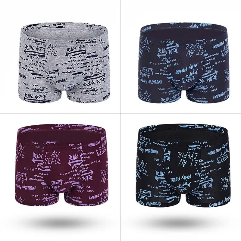 4 шт./партия Брендовое нижнее белье мужское дышащее боксеры из хлопка сексуальные