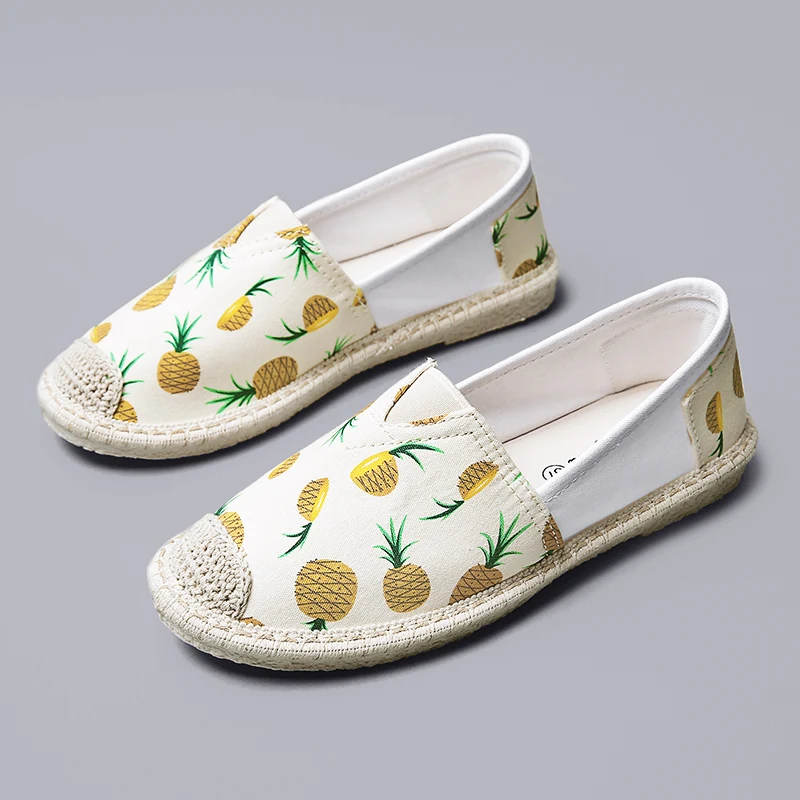 Summer Flats Women Shoes fashion Loafers Elegant Low Heels Slip On Footwear Female Round Toe Mixed Colors Casual Canvas | Обувь