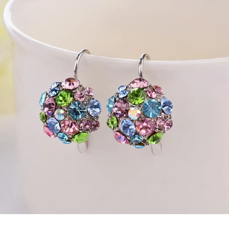 H:HYDE Gold Color Romantic Crystal Flower Hoop Earrings Fashion Wedding For Women Jewelry oorbellen| |