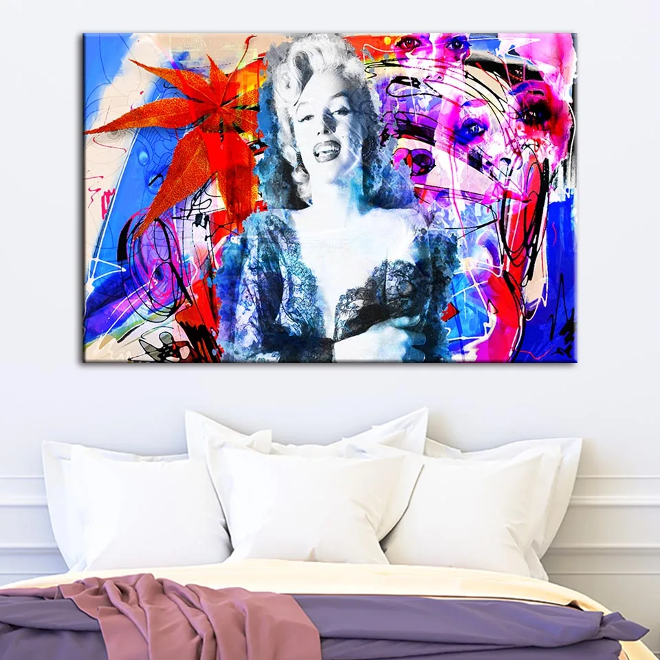 Домашний декор холст модульные фотографии Hd печатная певица Мэрилин Монро