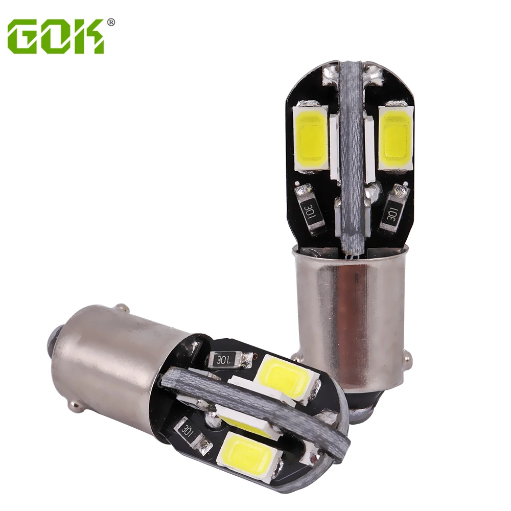 

10 шт./лот, новая светодиодная лампа Canbus BA9S 8SMD 5630 5730 ba9s t4w для автомобиля, светодиодная лампа canbus T10 194 8SMD 5730