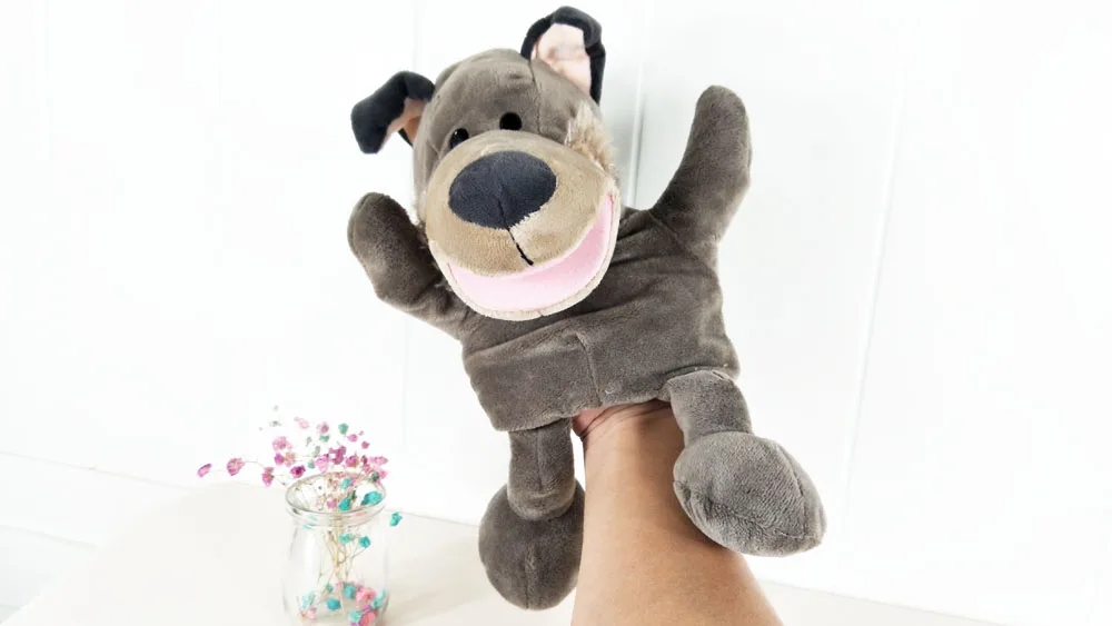 Big Grey Wolf Baby Plush Stuffed Hand Puppet Toys Christmas Birthday Gifts | Игрушки и хобби