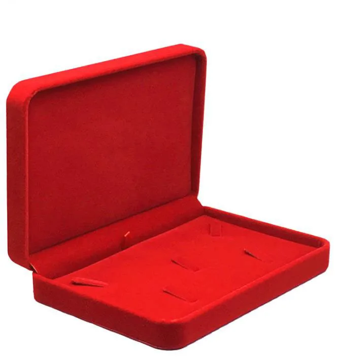 red 17x12x3,5 см бархатная коробка для ювелирных изделий, коробка для ожерелья, Подарочная коробка для ювелирных украшений, демонстрационная коробка для хранения - Цвет: red