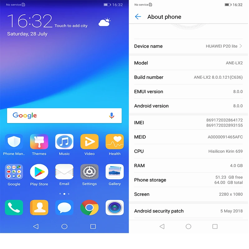 Huawei p20 lite Nova 3e 4G 64G мобильный телефон с восьмиядерным процессором 5 84 дюйма 3000 мАч