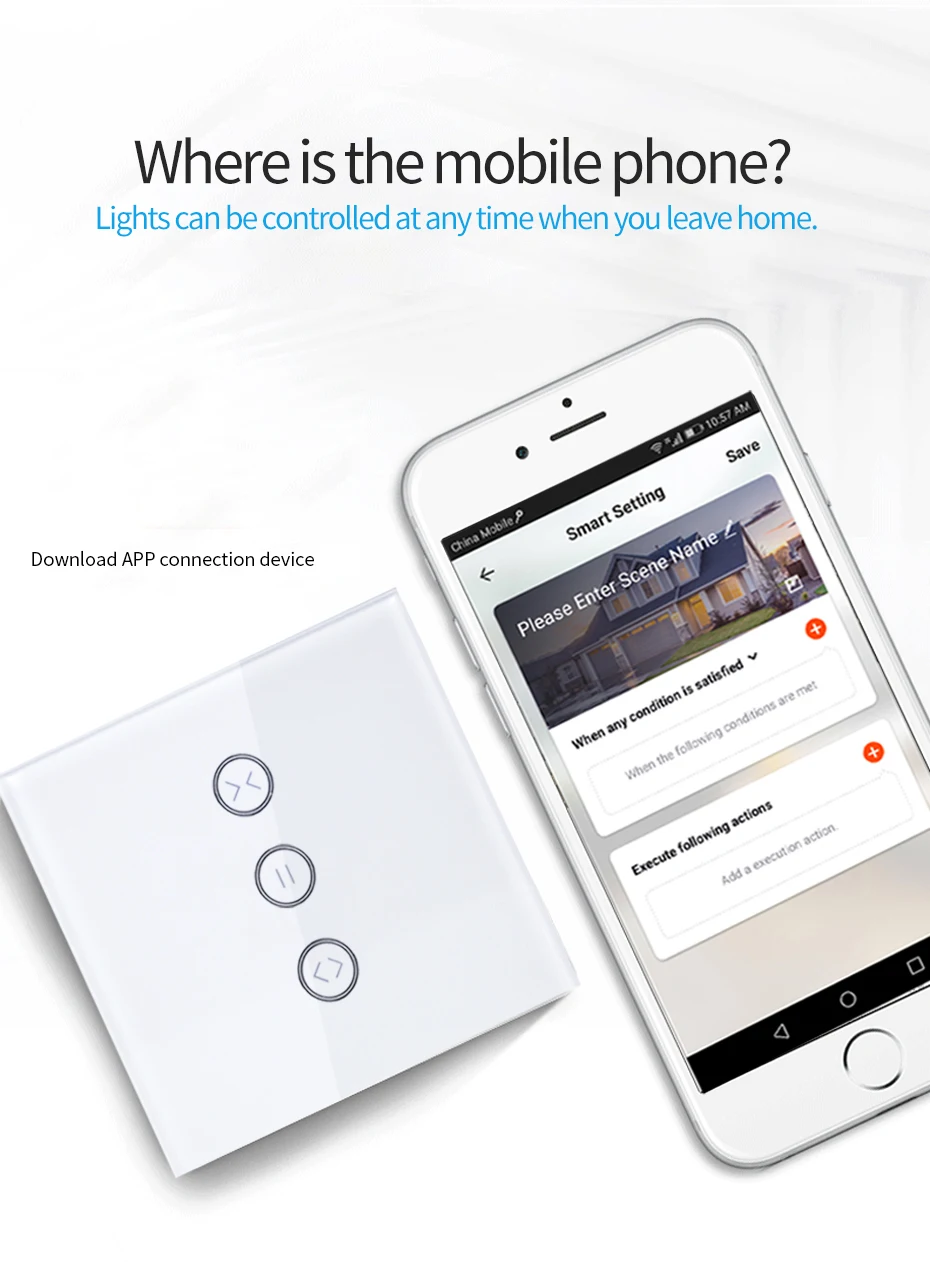 Tuya Smart Life WiFi Шторные жалюзи переключатель для электрического рольставни моторизованный голосовой мобильный пульт дистанционного управления настенный сенсорный переключатель