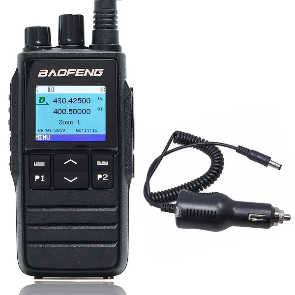 Baofeng DMR DM-1702(gps) портативная рация VHF UHF двухдиапазонный 136-174 и 400-470 МГц Dual Time слот Tier 1& 2 цифровое радио - Цвет: add car charger