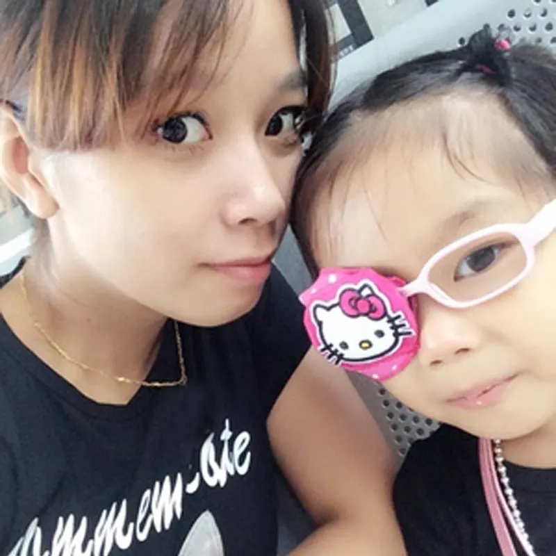 Детский Монокуляр для коррекции Amblyopia Eye Patch Help Vision Recovery Training Hello Kitty 100% хлопок
