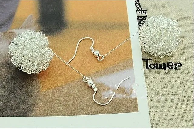 10 шт. Модные полые шарики серебристые золотистые висячие серьги бусины капли для