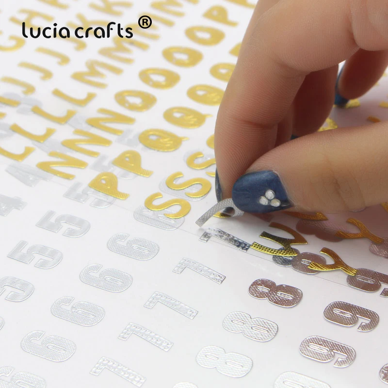 Lucia Crafts 3 sheets/lot 21.5*10cm Digital Letter Numbers Decor Sticker for Scrapbooking DIY I0402 | Дом и сад