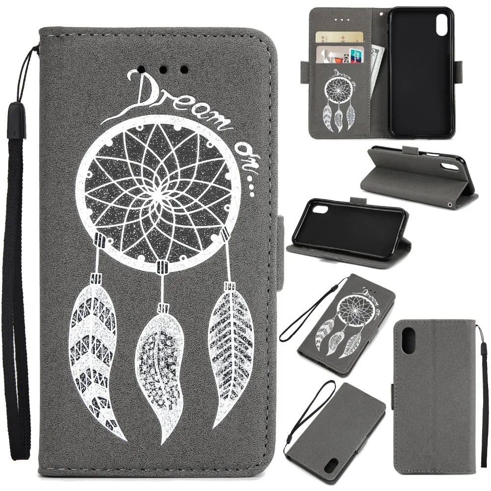 Glitter PU Leather Flip Case For iPhone X XR 6S 7 8 Plus Wind Chime Feather Pattern XS Max Kickstand Wallet Slot | Мобильные