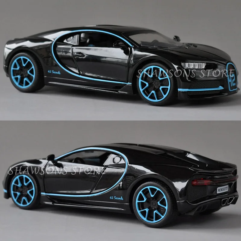 1:32 литая модель автомобиля Bugatti Chiron Реплика со звуком светильник|Наземный
