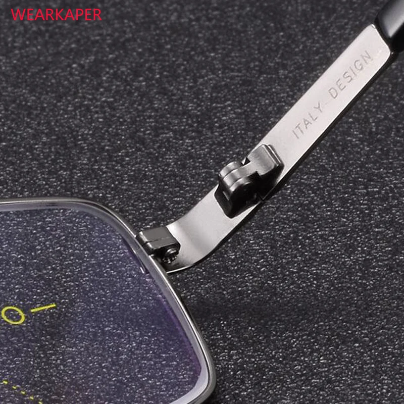 WEARKAPER титановый сплав Мультифокальные линзы фотохромные стекла для чтения es мужские модные полуобода прогрессивное стекло es диоптрийное стекло