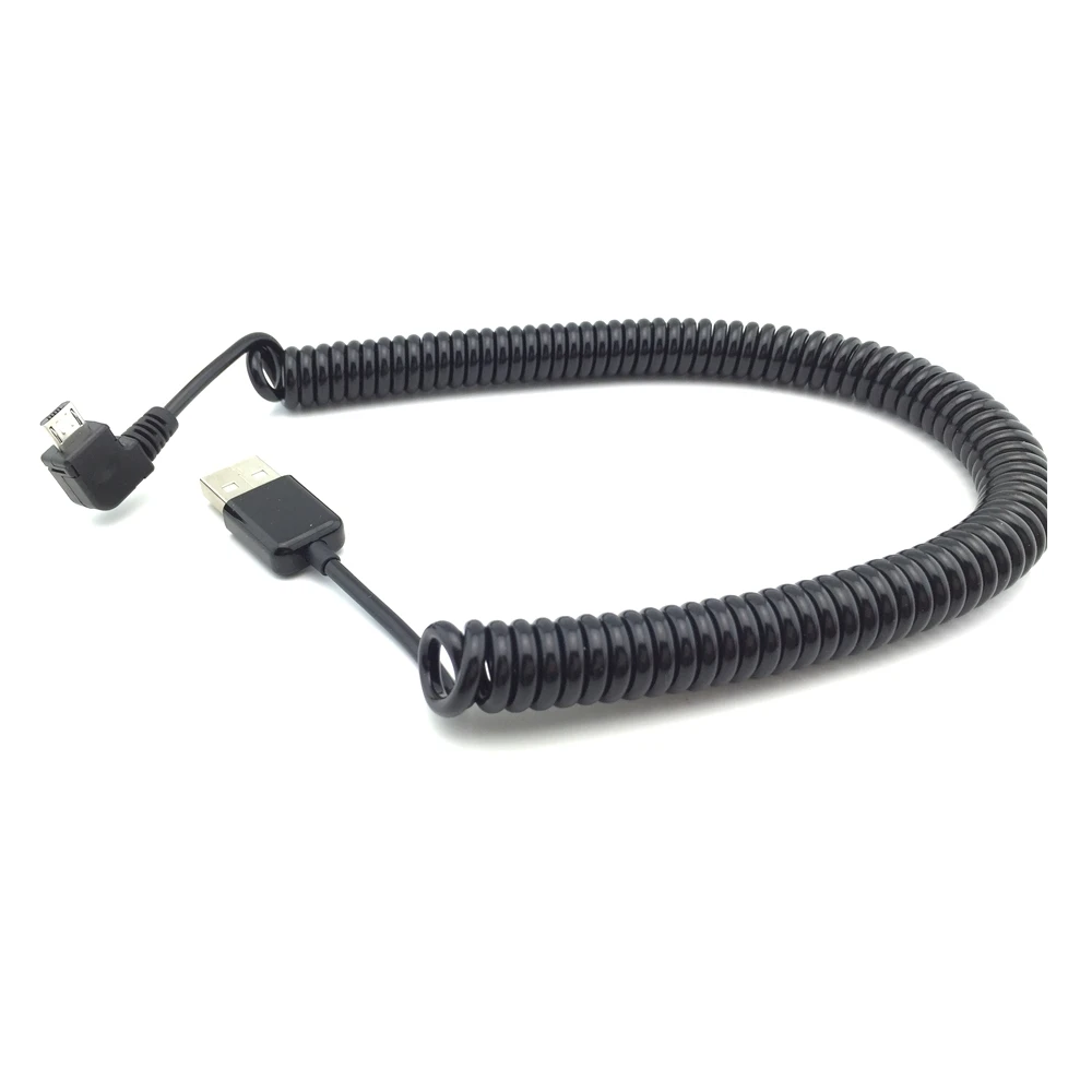 Micro usb штекер 90 градусов прямоугольный к пружинный выдвижной Эластичный кабель