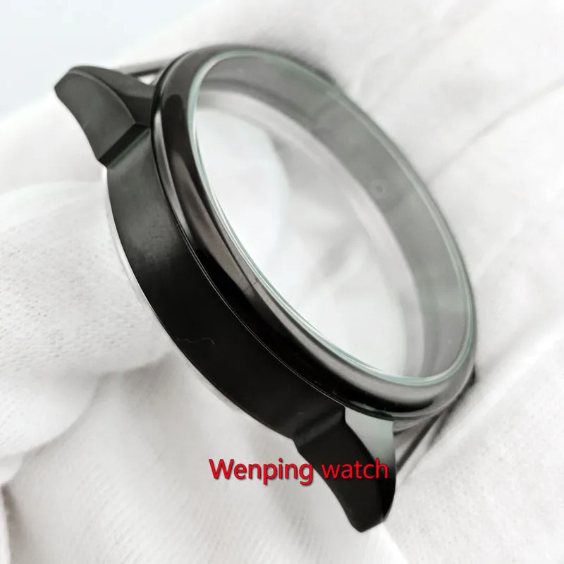 Корпус для часов 42 мм черный с покрытием из ПВХ подходит ETA 6497 6498 ST3600 ST3620 ручная