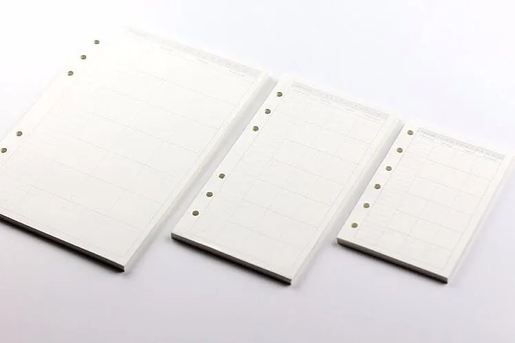 A5/A6 черная и Wahite спираль блокнот наполнитель бумага для Filofax Диарио планировщик внутренние страницы сменного переплета книжная бумага