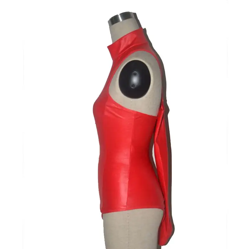 Новый женский бандажный костюм для взрослых черная красная лаковая кожа одежда