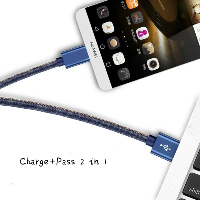 2 м микро USB кабель 2.4A нейлон Быстрая зарядка для передачи данных samsung Xiaomi LG