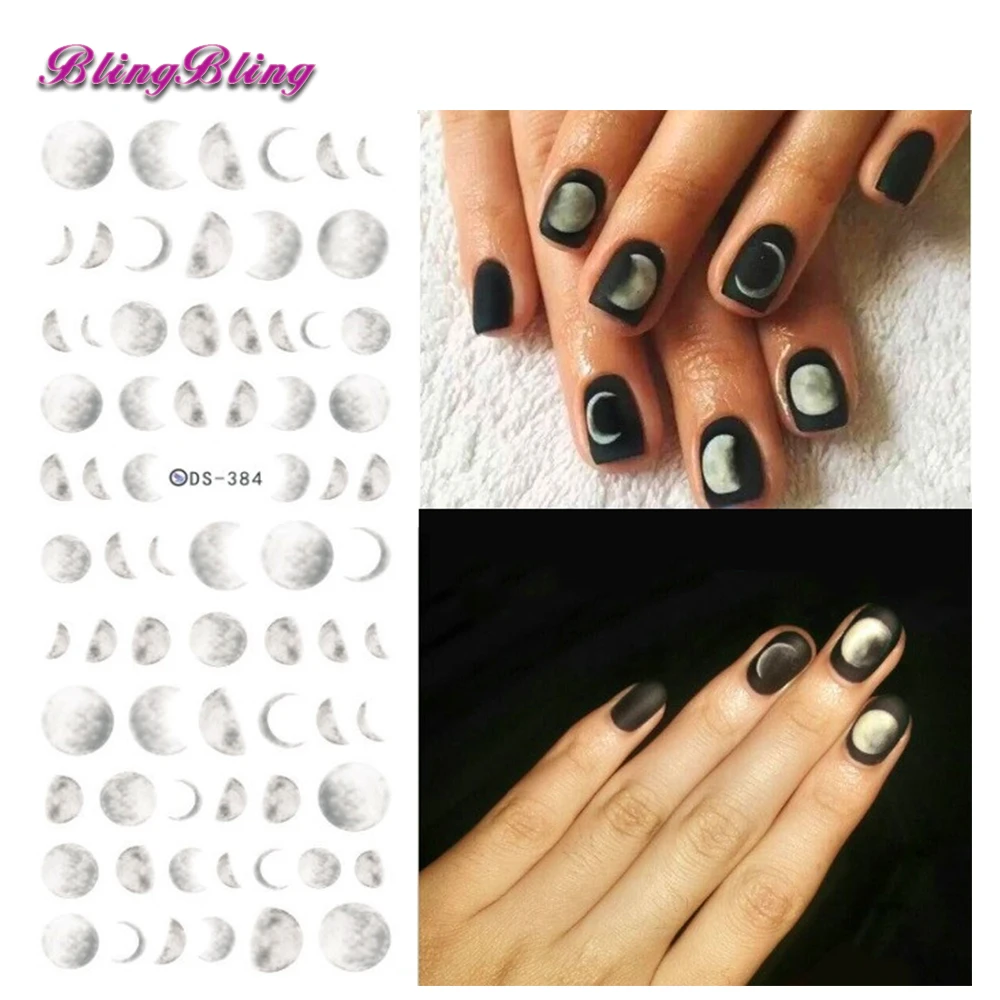 Blingbling 2 шт. Moon наклейки для ногтей лунный свет водные луна дизайн DIY Типсы маникюра