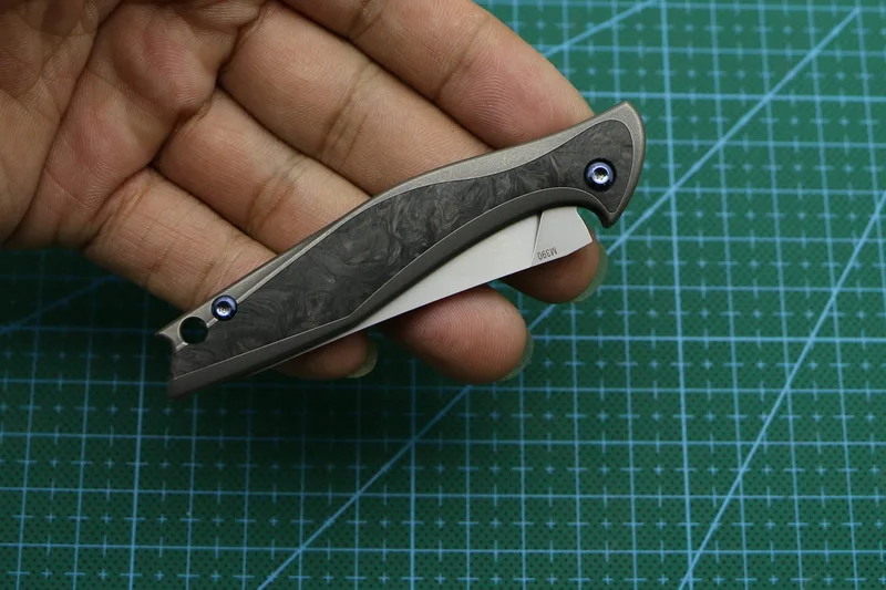 Зеленый шип мини Феникс складной нож 2,5" M390 стальное лезвие, ручка из титанового сплава и углеродного волокна, Карманный ключ для ножей